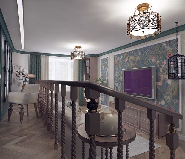 Фото из портфолио Гостиная-библиотека в стиле Современная классика – фотографии дизайна интерьеров на INMYROOM