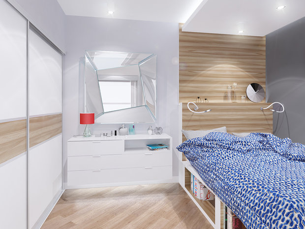 Фотография: Спальня в стиле Скандинавский, Эко, Квартира, Проект недели, новостройка, Монолитный дом, 2 комнаты, 60-90 метров, Тюмень, Kaplun&Osipov – фото на INMYROOM