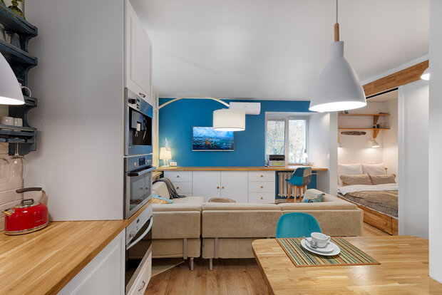 Фотография: Кухня и столовая в стиле Прованс и Кантри, Скандинавский, Малогабаритная квартира, Квартира, Студия, Проект недели, Хрущевка, до 40 метров, Солнечногорск – фото на INMYROOM