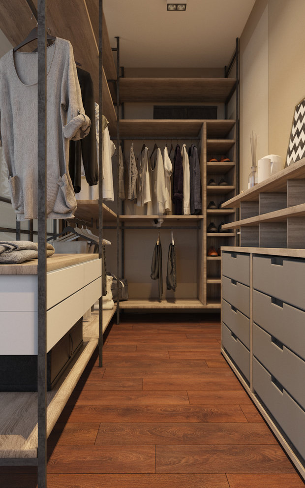 Фотография: Гардеробная в стиле Минимализм, Современный, Квартира, Проект недели, Санкт-Петербург, 4 и больше, Более 90 метров, Odo Studio – фото на INMYROOM