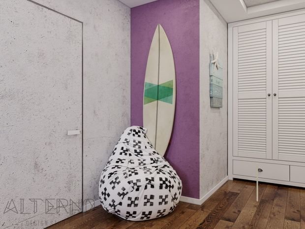 Фото из портфолио Дизайн-проект квартиры для девушки-серфера – фотографии дизайна интерьеров на INMYROOM