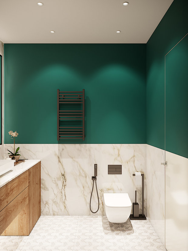 Фотография: Ванная в стиле Современный, Эко, Скандинавский, Квартира, Студия, Проект недели, Москва, Диана Мальцева, Монолитный дом, до 40 метров – фото на INMYROOM