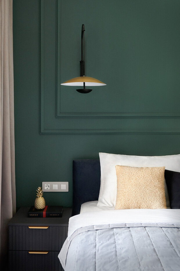 Фотография: Спальня в стиле Современный, Квартира, Проект дня, Москва, 2 комнаты, 40-60 метров, Евгения Акимова, ЖК «RiverSky» – фото на INMYROOM