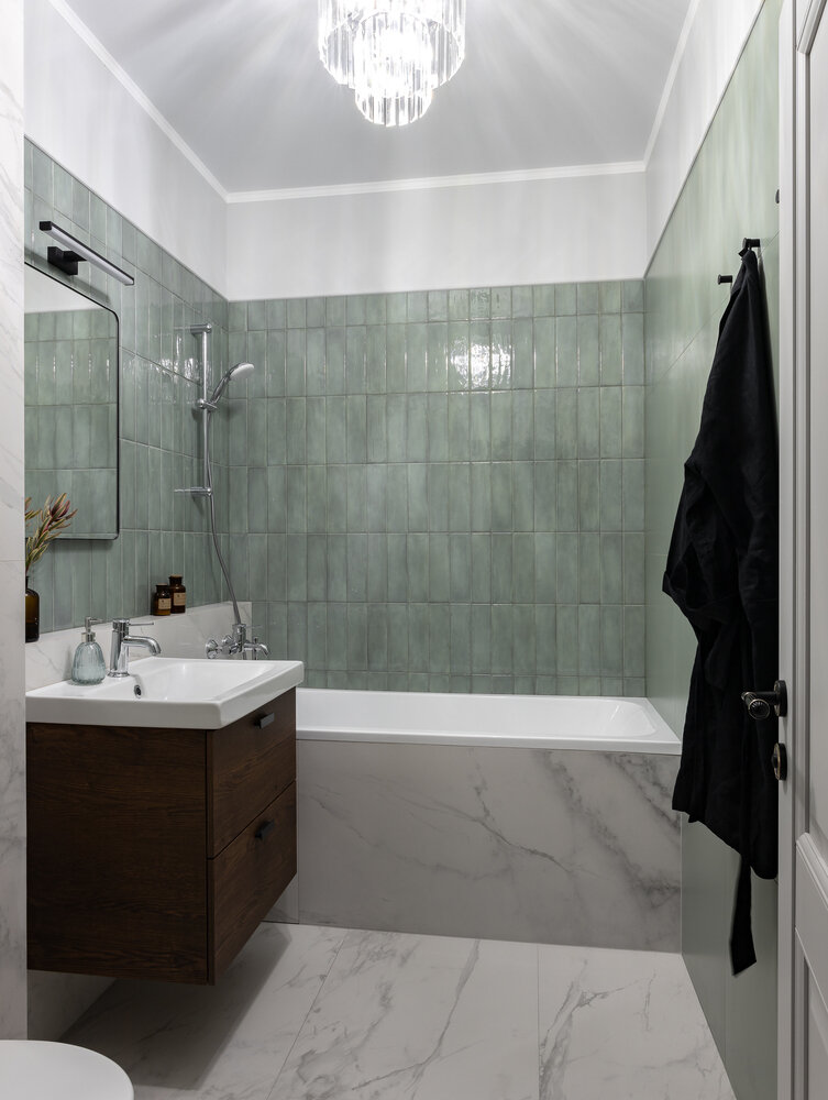 Фотография: Ванная в стиле Классический, Современный, Эклектика, Квартира, Проект недели, Челябинск, Монолитный дом, 2 комнаты, 40-60 метров, Наталья Шостак – фото на INMYROOM Фотография: Ванная в стиле Классический, Современный, Эклектика, Квартира, Проект недели, Челябинск, Монолитный дом, 2 комнаты, 40-60 метров, Наталья Шостак – фото на INMYROOM