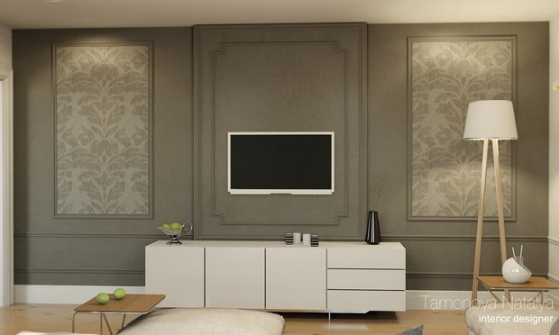 Фото из портфолио Гостиная и кухня современная классика – фотографии дизайна интерьеров на INMYROOM