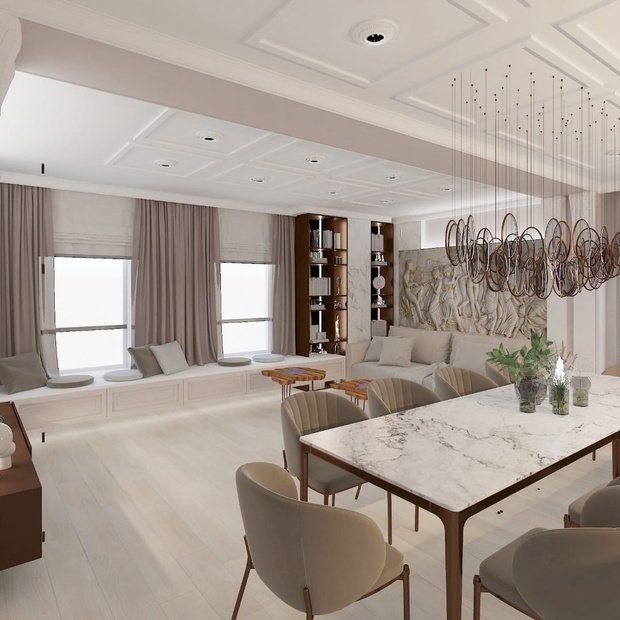 Фото из портфолио проект 3-х комнатной квартиры в современном классическом стиле, жк особняк, г. Ижевск – фотографии дизайна интерьеров на INMYROOM