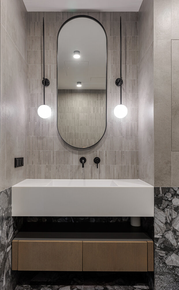 Фотография: Ванная в стиле Лофт, Современный, Минимализм, Квартира, Студия, Проект дня, Москва, Евгения Потапова, Антон Белов, 40-60 метров, ЖК «Loftec» – фото на INMYROOM