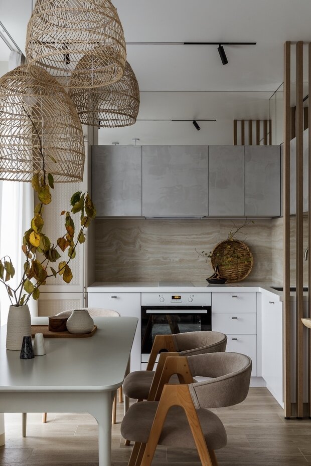 Фотография: Кухня и столовая в стиле Современный, Эко, Квартира, Проект недели, Сочи, 2 комнаты, 40-60 метров – фото на INMYROOM