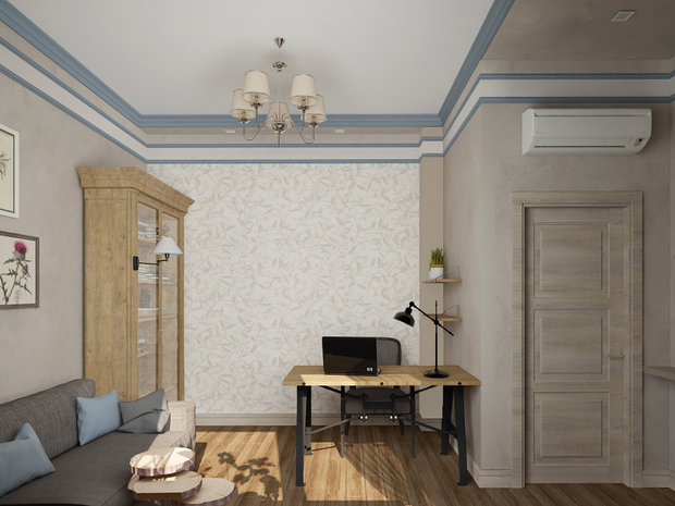 Фотография: Кабинет в стиле Прованс и Кантри, Проект недели, Дом и дача, Новая Москва, Евгения Ермолаева, Таунхаус, Блочный дом, 4 и больше, Более 90 метров, EEDS DESIGN – фото на INMYROOM