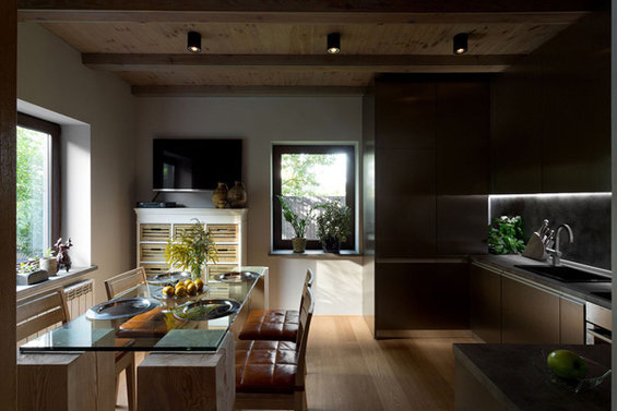 Фотография: Кухня и столовая в стиле Современный, Эко, Дом, Дома и квартиры, Минимализм, Большие окна – фото на INMYROOM