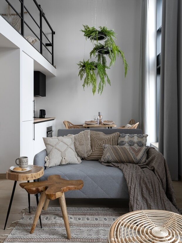 Фотография: Гостиная в стиле Скандинавский, Современный, Эко, Малогабаритная квартира, Квартира, Студия, Проект недели, Санкт-Петербург, Монолитный дом, до 40 метров, Look Like Design, Наталия Лукьянчикова – фото на INMYROOM