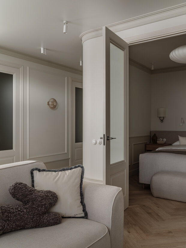 Фотография: Спальня в стиле Современный, Квартира, Проект дня, Краснодар, Монолитный дом, 1 комната, 40-60 метров, Прасковья Шевченко – фото на INMYROOM