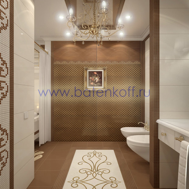 Фото из портфолио Дизайн проект ванной в классическом стиле на Юмашева от дизайн студии Батенькофф. – фотографии дизайна интерьеров на InMyRoom.ru