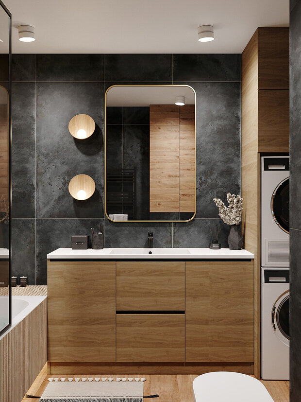 Фотография: Ванная в стиле Современный, Прихожая, Квартира, Проект дня, Санкт-Петербург, Юлия Чернова, 4 и больше, 60-90 метров – фото на INMYROOM