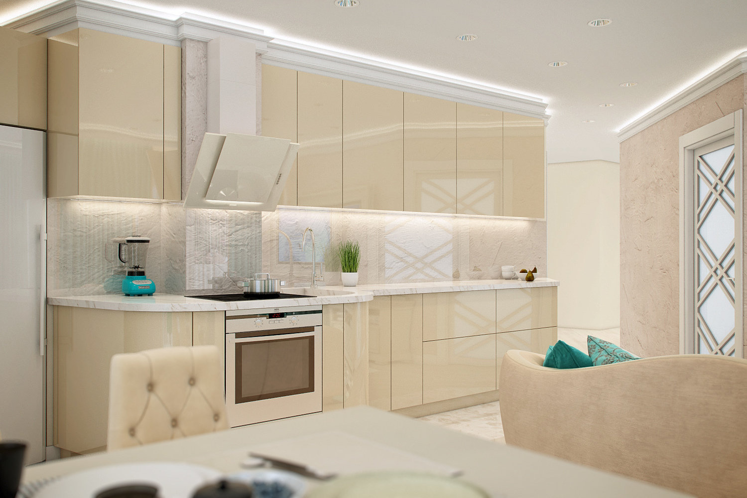 Фотография: Кухня и столовая в стиле Классический, Современный, Квартира, Проект недели, Сочи, Евгения Матвеенко, FlatsDesign, Монолитный дом, 3 комнаты, Более 90 метров – фото на INMYROOM