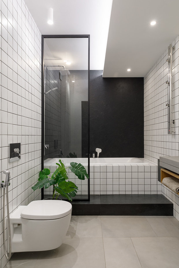 Фотография: Ванная в стиле Скандинавский, Лофт, Минимализм, Проект дня, Санкт-Петербург, 2 комнаты, 60-90 метров, Dinamika Architects – фото на INMYROOM