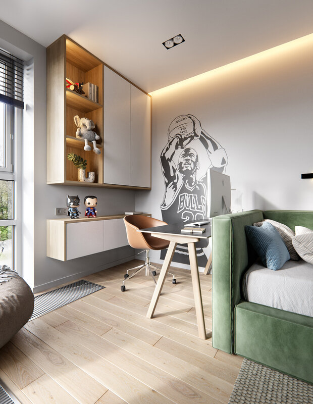 Фотография: Детская в стиле Современный, Скандинавский, Квартира, Проект недели, Санкт-Петербург, 3 комнаты, 60-90 метров, Олег Минц, MINTS INTERIORS – фото на INMYROOM