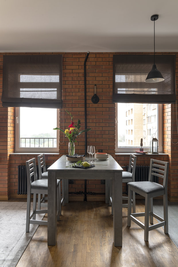Фотография: Кухня и столовая в стиле Лофт, Современный, Квартира, Проект дня, Москва, Марина Саркисян, 2 комнаты, 40-60 метров – фото на INMYROOM