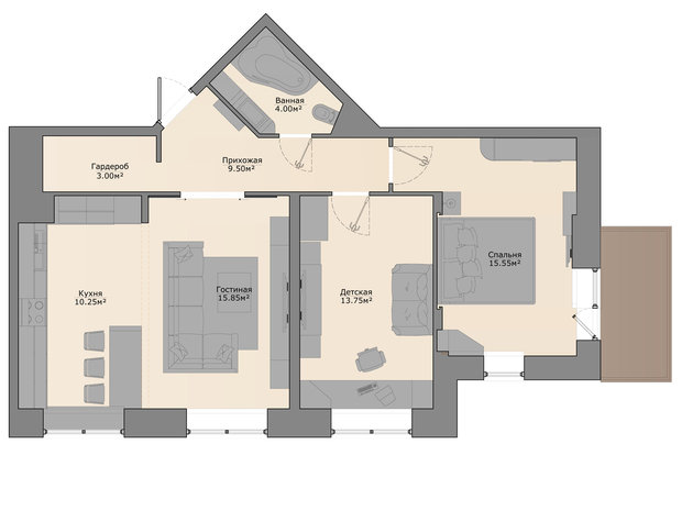 Фото из портфолио ЭКВИЛИБРИУМ 70 – фотографии дизайна интерьеров на INMYROOM