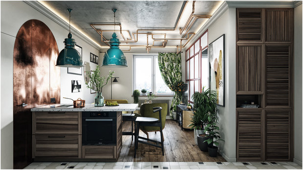 Фотография: Гостиная в стиле Лофт, Эклектика, Квартира, Проект дня, Санкт-Петербург, Макс Жуков, ToTaste Studio, 2 комнаты, 3 комнаты, 40-60 метров, 60-90 метров – фото на INMYROOM