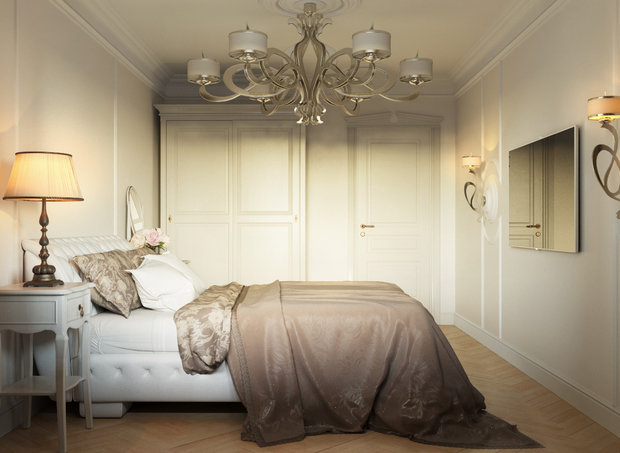 Визуализация интерьера спальни в классическом стиле