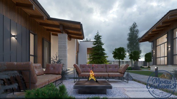 Фото из портфолио Частный дом с широким карнизом крыши – фотографии дизайна интерьеров на INMYROOM