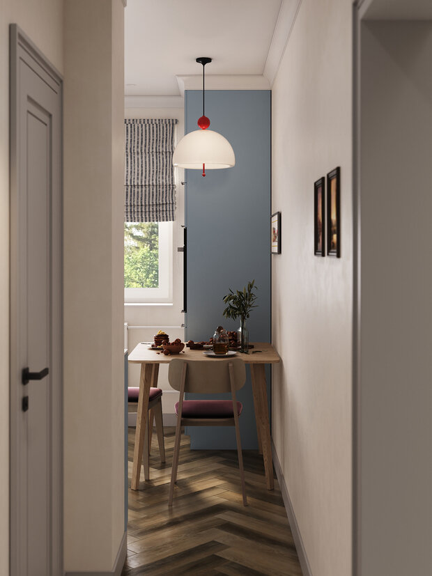 Фотография: Кухня и столовая в стиле Современный, Эклектика, Квартира, Проект дня, Москва, Ирина Собыленская, П-44, Панельный дом, 2 комнаты, 40-60 метров, Винтажный – фото на INMYROOM