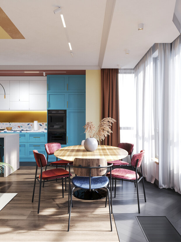 Фотография: Кухня и столовая в стиле Современный, Квартира, Проект недели, Санкт-Петербург, 4 и больше, Более 90 метров, Монолитно-кирпичный, VizDiz, Илона Ореховская – фото на INMYROOM