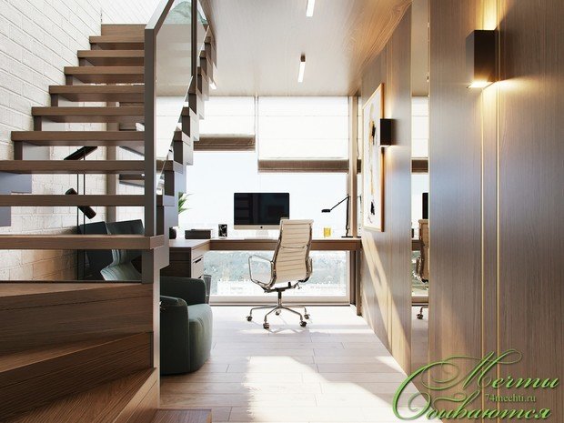 Фото из портфолио Кабинет под лестницей – фотографии дизайна интерьеров на INMYROOM