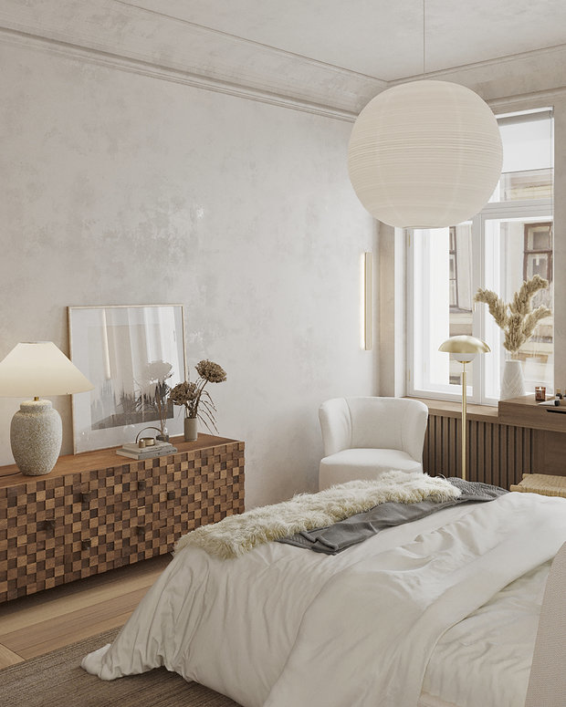 В оформлении интерьера использовали винтажные предметы, например, кресла, свет, сервант. Остальная мебель будет заказана у петербургских фабрик и мастерских.