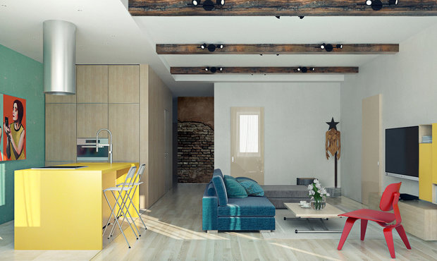 Фото из портфолио Яркий минимализм – фотографии дизайна интерьеров на INMYROOM