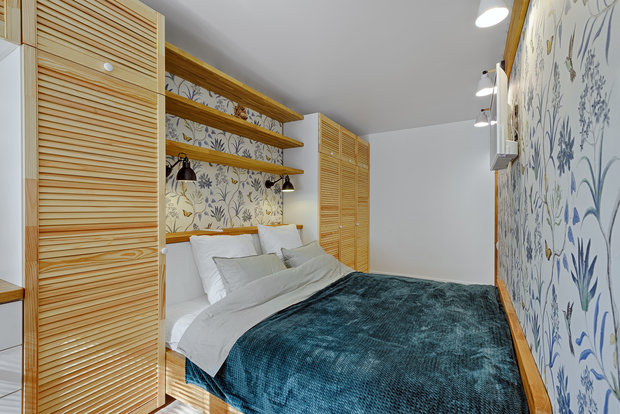 Фотография: Спальня в стиле Скандинавский, Современный, Квартира, Проект недели, Московская область, 2 комнаты, 40-60 метров, Солнечногорск – фото на INMYROOM