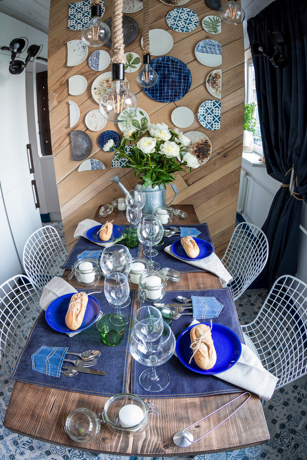 Фотография: Кухня и столовая в стиле Лофт, Эко, Эклектика, Белый, Проект недели, Синий, Макс Жуков, ToTaste Studio – фото на INMYROOM