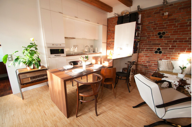 Фотография: Гостиная в стиле Лофт, Квартира, Дома и квартиры, Переделка – фото на INMYROOM