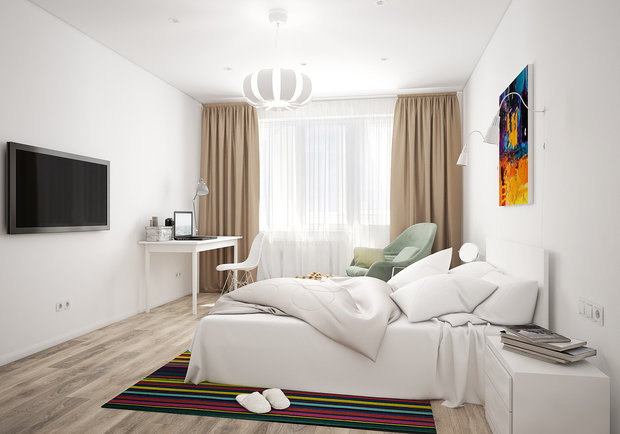 Фотография: Спальня в стиле Скандинавский – фото на INMYROOM