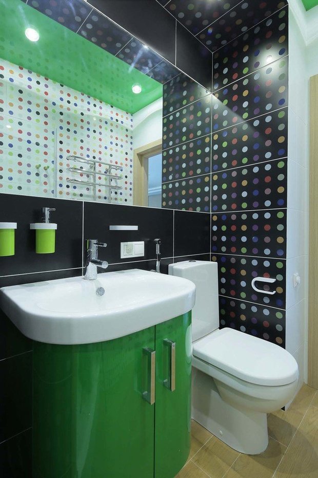 Фотография: Ванная в стиле Современный, Квартира, Студия, Проект недели, Оксана Олейник, 40-60 метров, Монолитно-кирпичный – фото на INMYROOM