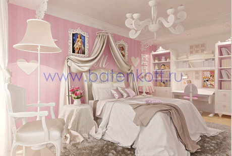 Дизайн проект спальни для принцессы от Батенькофф в Екатеринбурге