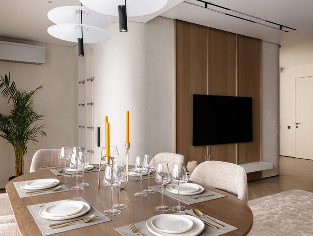 Фотография: Кухня и столовая в стиле Современный, Квартира, Проект дня, Сочи, 2 комнаты, 60-90 метров, современный/минимализм – фото на INMYROOM