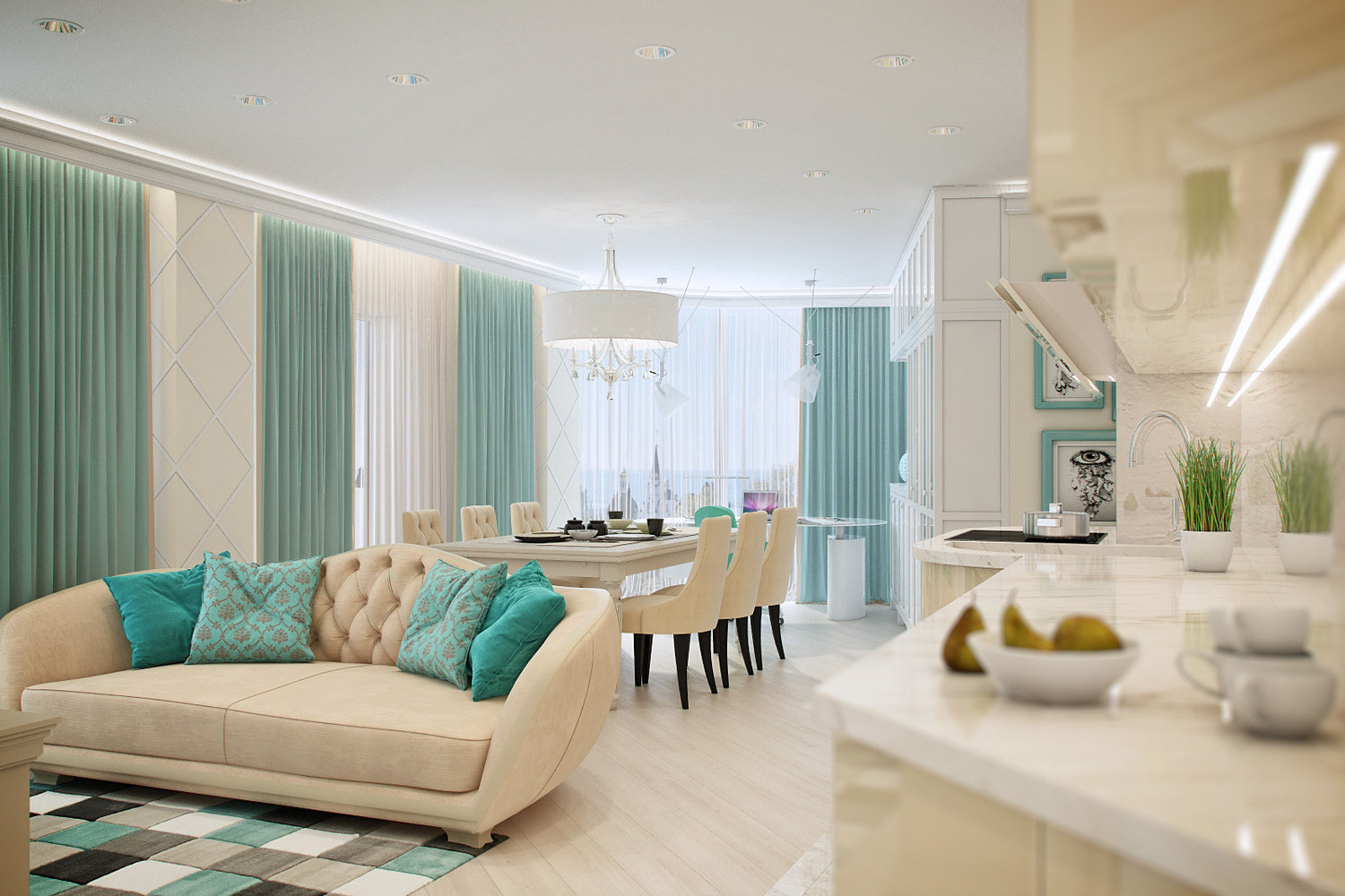 Фотография: Кухня и столовая в стиле Классический, Современный, Квартира, Проект недели, Сочи, Евгения Матвеенко, FlatsDesign, Монолитный дом, 3 комнаты, Более 90 метров – фото на INMYROOM