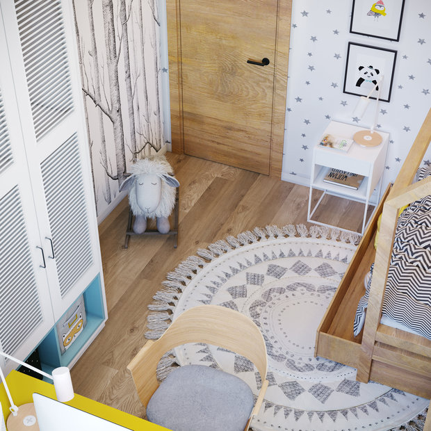 Фотография: Детская в стиле Скандинавский, Современный, Квартира, Проект недели, Москва, 3 комнаты, 60-90 метров, Монолитно-кирпичный, Студия 20:18, ПРЕМИЯ INMYROOM – фото на INMYROOM