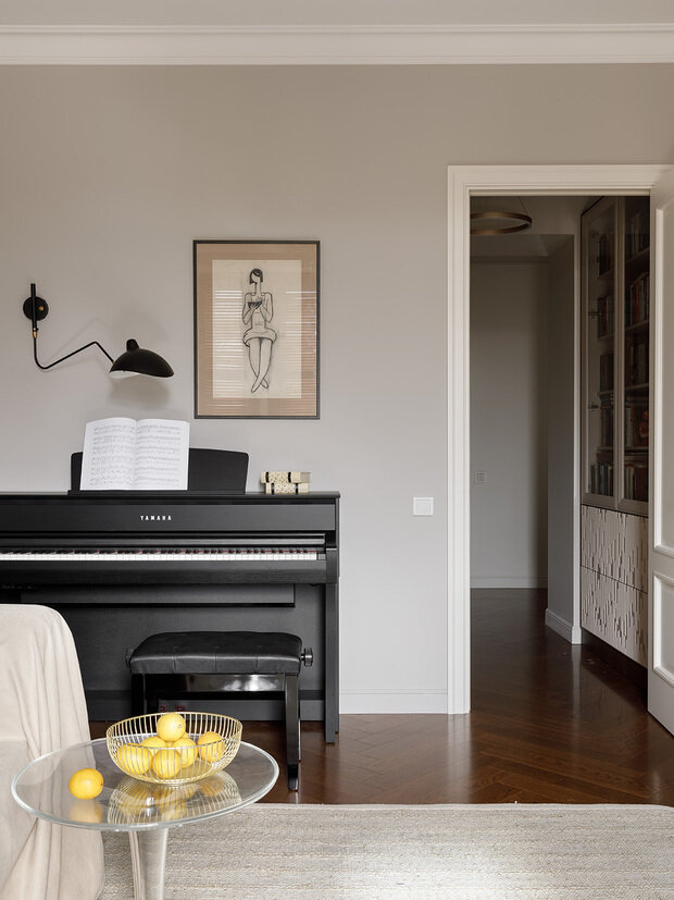 Фотография: Гостиная в стиле Современный, Эклектика, Эко, Классический, Квартира, Проект недели, Санкт-Петербург, Сталинка, 40-60 метров, Александра Якущенко – фото на INMYROOM