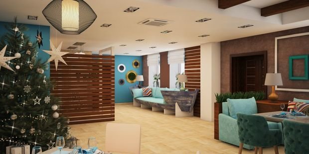 Фото из портфолио СТОЛОВАЯ В САНАТОРИИ ПЛОЩАДЬЮ 400 КВ.М. НА 170 ЧЕЛ – фотографии дизайна интерьеров на INMYROOM