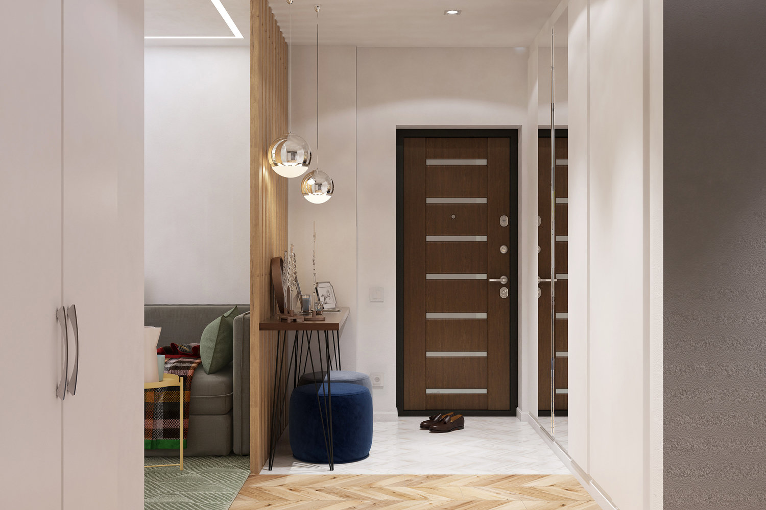 Фотография: Прихожая в стиле Современный, Квартира, Проект недели, Эко, Беларусь, Минск, Блочный дом, 3 комнаты, 60-90 метров, Виктория Зазнова – фото на INMYROOM