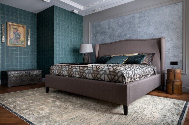 Фотография: Спальня в стиле Классический, Эклектика, Квартира, Проект дня, Калининград, Кирпичный дом, 2 комнаты, 60-90 метров, минимализм, современный, дизайн интерьера фото – фото на INMYROOM