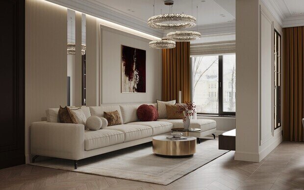 Фото из портфолио Дизайн-проект квартиры в ЖК «Victory Park Residences (Виктори Парк Резиденсез)» в стиле неоклассика – фотографии дизайна интерьеров на INMYROOM