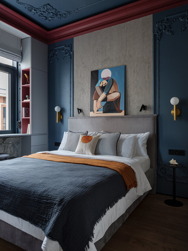 Фотография: Спальня в стиле Современный, Эклектика, Квартира, Проект дня, Москва, Монолитный дом, 2 комнаты, 40-60 метров, Мария Синельникова – фото на INMYROOM