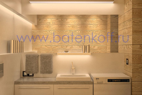 Дизайн проект гостевого туалета в деревянном доме 