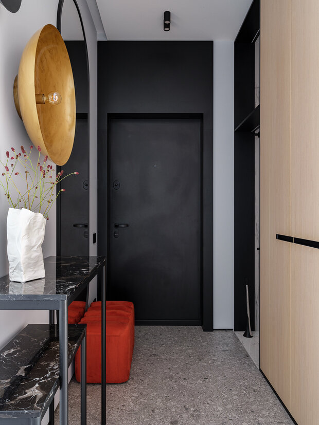 Фотография: Прихожая в стиле Современный, Квартира, Проект дня, Москва, 2 комнаты, 60-90 метров, Светлана Миронова, Posh Interiors – фото на INMYROOM