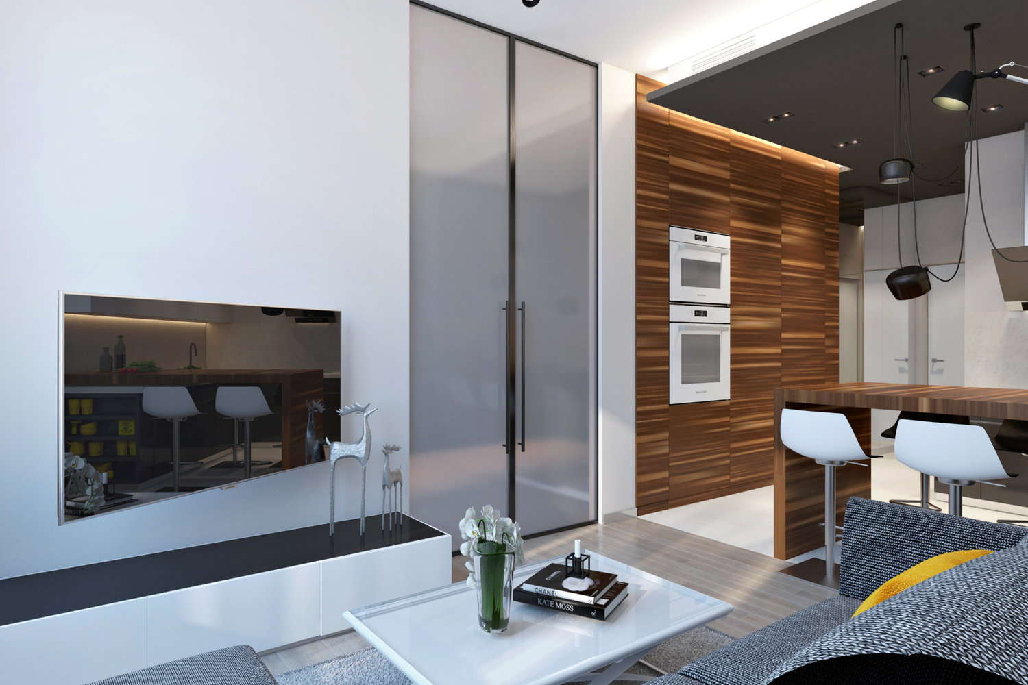 Фотография: Гостиная в стиле Современный, Малогабаритная квартира, Квартира, Проект недели, Москва, Михаил Новинский, Ольга Погорелова, Монолитный дом, 1 комната, 40-60 метров, Марк Гришин – фото на INMYROOM Фотография: Гостиная в стиле Современный, Малогабаритная квартира, Квартира, Проект недели, Москва, Михаил Новинский, Ольга Погорелова, Монолитный дом, 1 комната, 40-60 метров, Марк Гришин – фото на INMYROOM