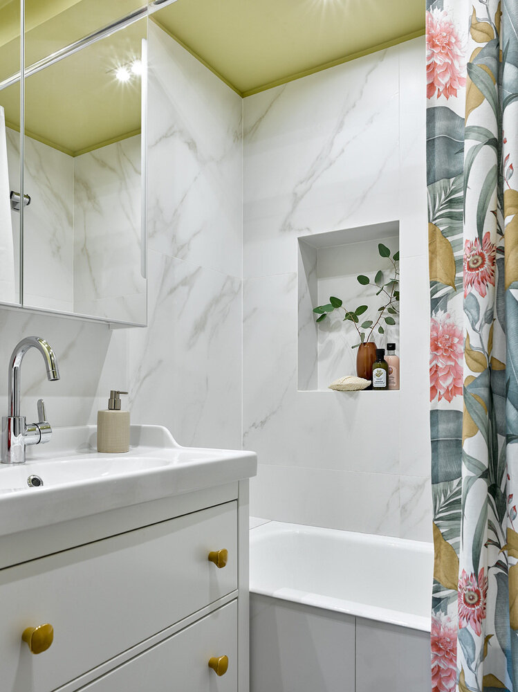 Фотография: Ванная в стиле Прованс и Кантри, Современный, Эклектика, Винтажный, Квартира, Проект недели, Москва, Панельный дом, 2 комнаты, 40-60 метров, Наталья Митракова, II-68-01 – фото на INMYROOM